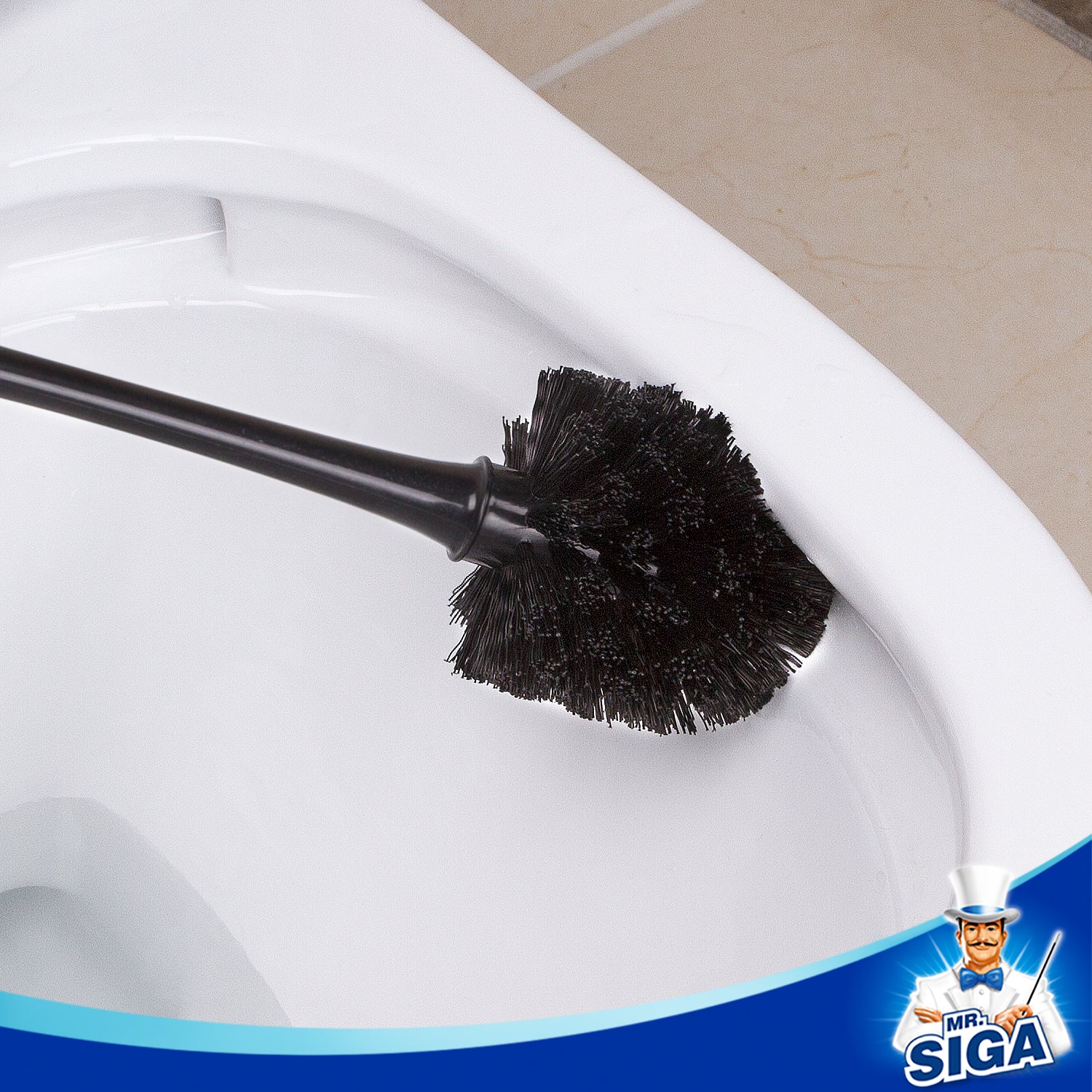 MR.SIGA Toilet Plunger and Bowl Brush Combo for Bathroom Cleaning, Black, 1 Set