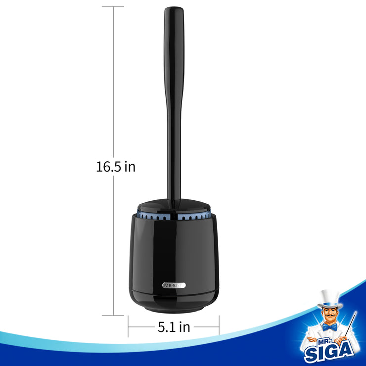 MR.SIGA Toilet Bowl Brush and Holder, with Solid Handle and Durable Bristles
