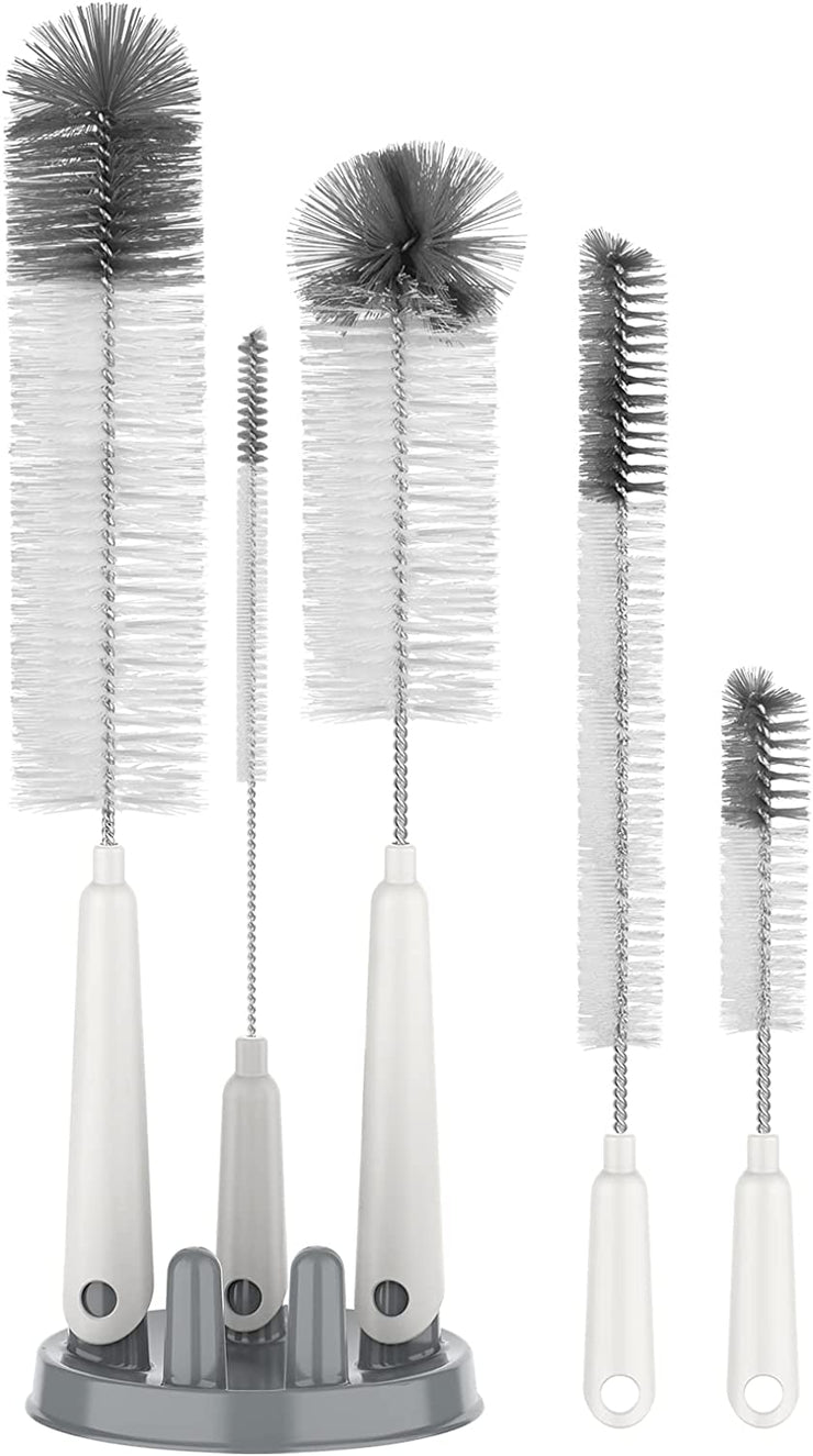 6 Pack Household Deep Cleaning Brush Set-Kitchen Cleaning Brushes, Includes  Scrub Brush/Dish Brush/Bottle Brush/Grout Corner Brushes/Crevice