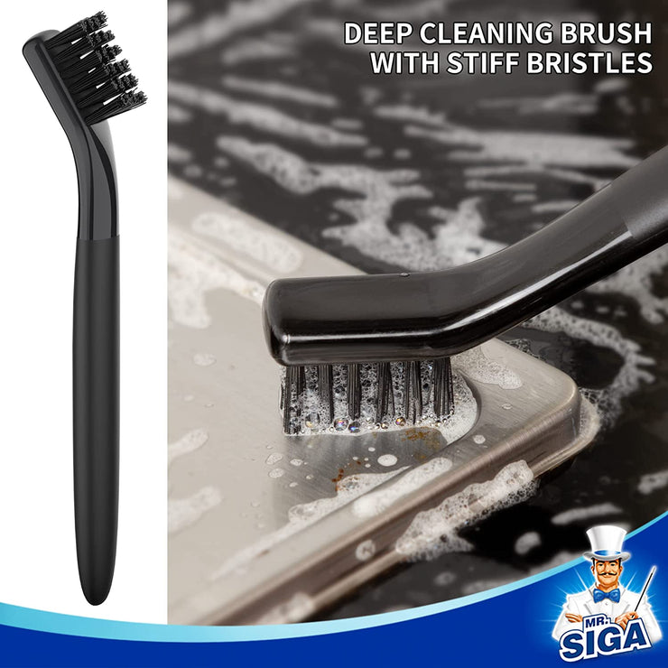 MR.SIGA Grout Cleaner Brush Set, Detail Cleaning Brush Set for Tile, Sink, Drain