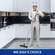MR.SIGA Floor Scrub Brush with Long Handle, 2 in 1 Floor Scrubber and Squeegee