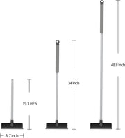 MR.SIGA Floor Scrub Brush with Long Handle, 2 in 1 Floor Scrubber and Squeegee