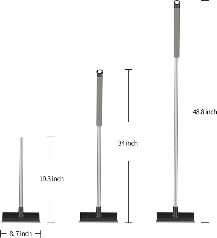 MR.SIGA Floor Scrub Brush with Long Handle, 2 in 1 Floor Scrubber and Squeegee