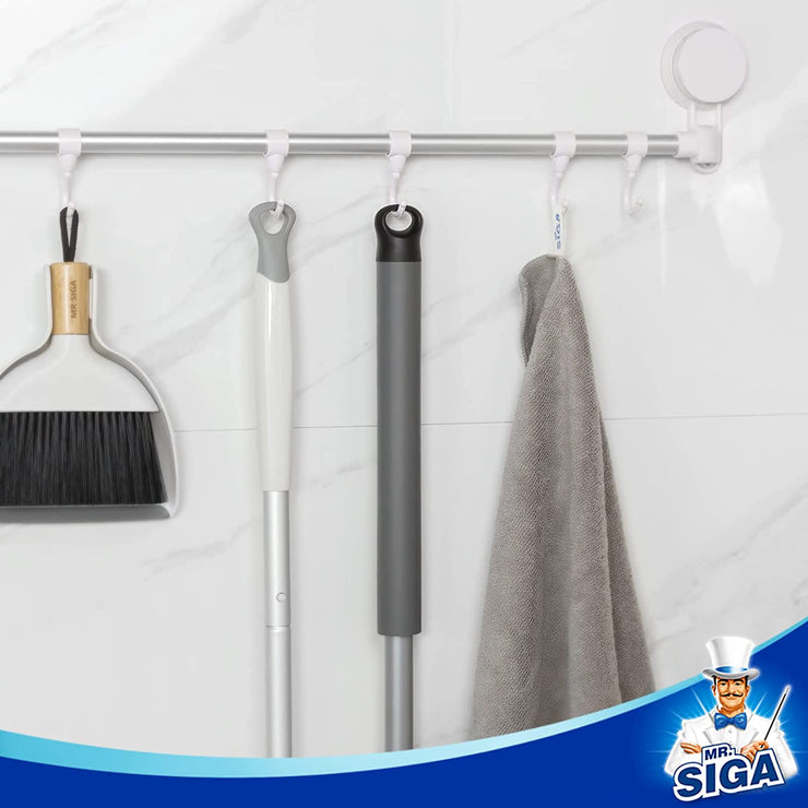 MR.SIGA Floor Scrub Brush Long Handle, 2 in 1 Floor Scrubber&Squeegee