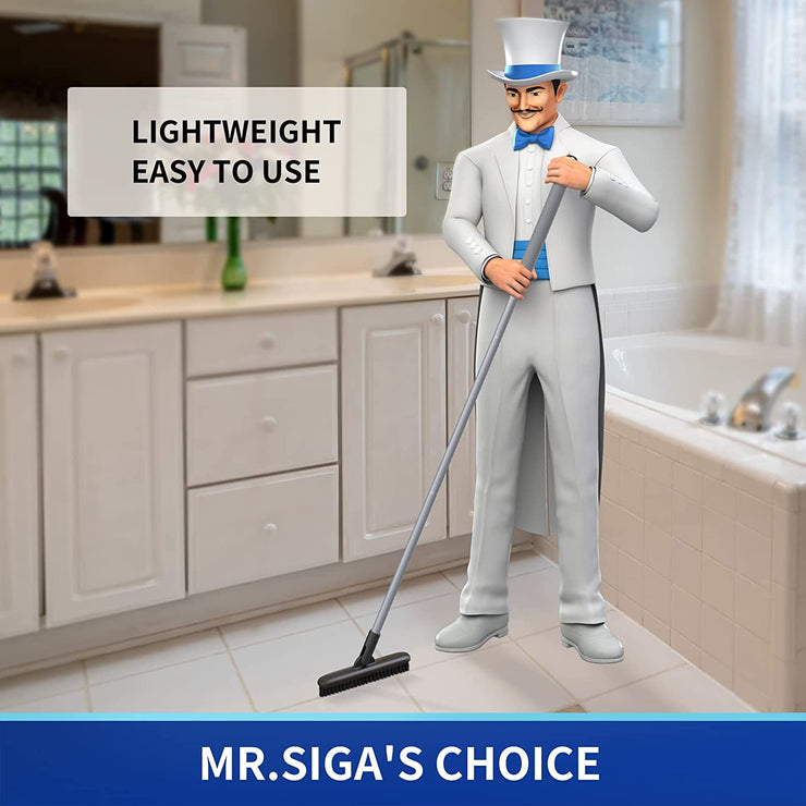MR.SIGA Heavy Duty Grout Scrub Brush with Long Handle, Shower Floor Scrubber