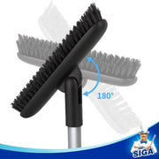 MR.SIGA Heavy Duty Grout Scrub Brush with Long Handle, Shower Floor Scrubber