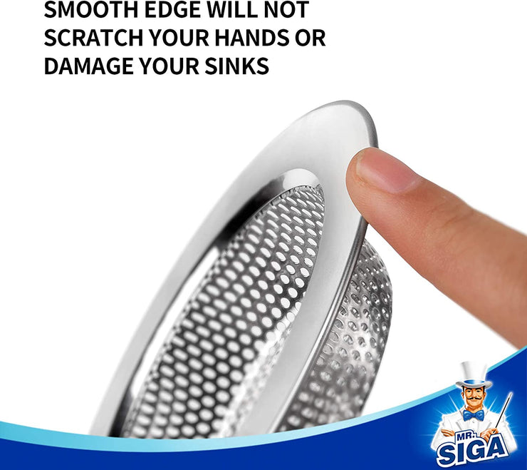MR.SIGA Kitchen Stainless Steel Sink Strainer, Pack of 3