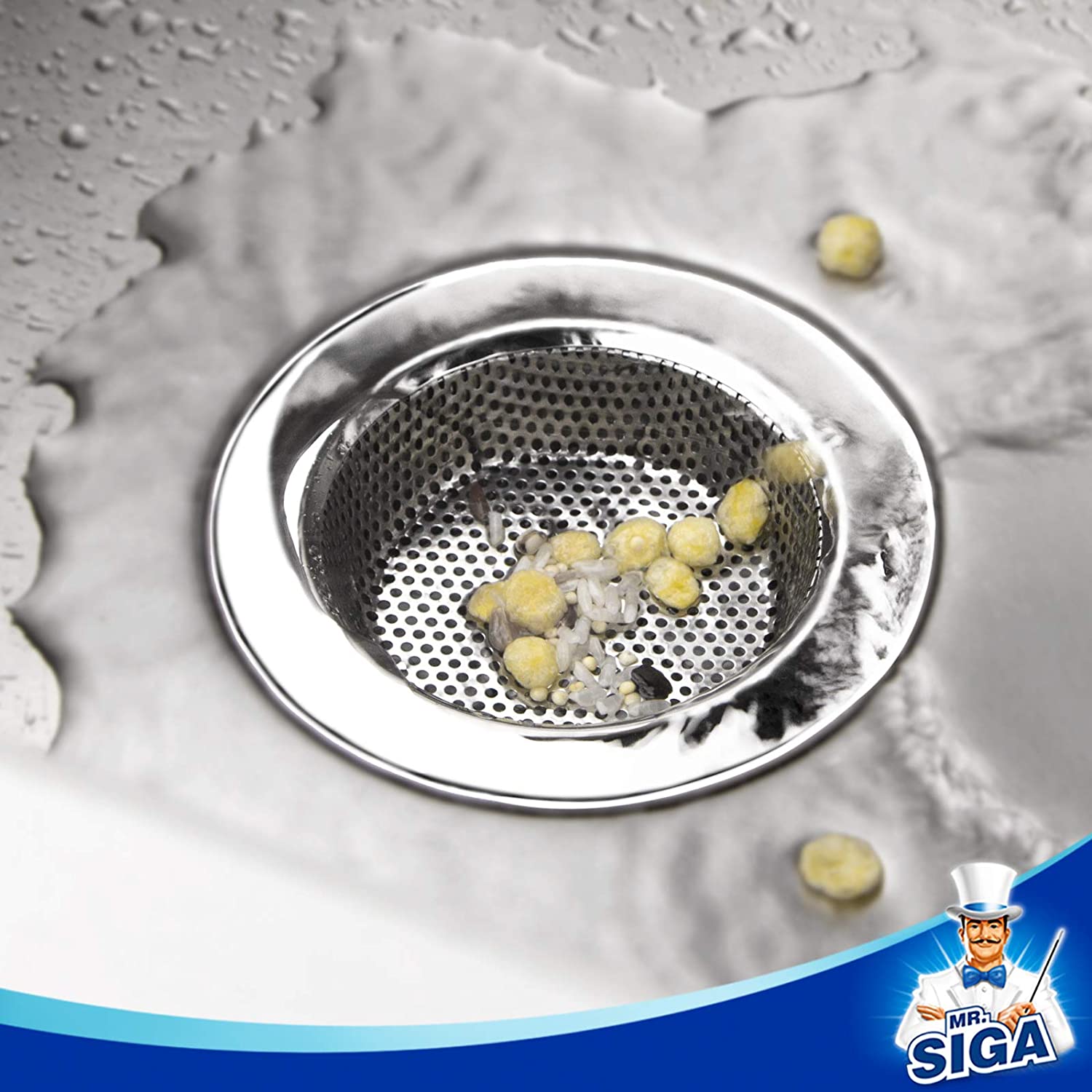MR.SIGA Kitchen Sink Strainer, Stainless Steel Sink Drain Strainer, Dishwasher Safe, Outer Diameter 4.4 inch/11.2cm, Inner Diameter 3 inch/7.6cm, Pack of 3