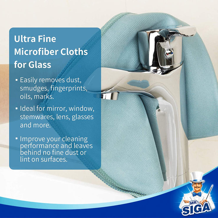 MR.SIGA Window Cleaning Kit with Storage Caddy, Professional Window Washing Equipment, Multi-Purpose Household Cleaning Supplies Kit