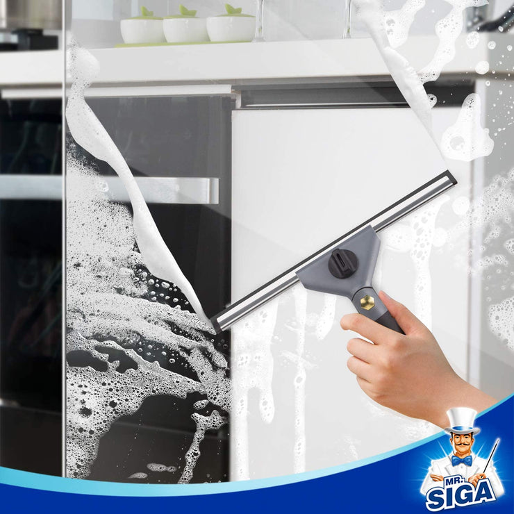 MR.SIGA Window Cleaning Kit with Storage Caddy, Professional Window Washing Equipment, Multi-Purpose Household Cleaning Supplies Kit