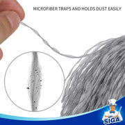 MR.SIGA Microfiber Delicate Duster, Comfortable Non Slip Handle, Detachable Washable Duster Head, Grey & Black