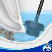 MR.SIGA Toilet Plunger with Holder, Heavy Duty Toilet Plunger and Holder Combo, Black