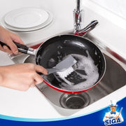 MR.SIGA Dish Brush with Non Slip Handle Built-in Scraper, Pack of 2