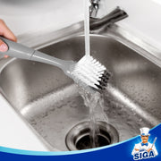MR.SIGA Dish Brush with Non Slip Handle Built-in Scraper, Pack of 2