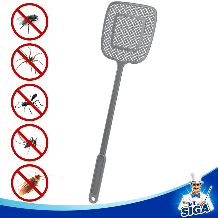 MR.SIGA Heavy Duty Long Handle Fly Swatter, Pack of 6