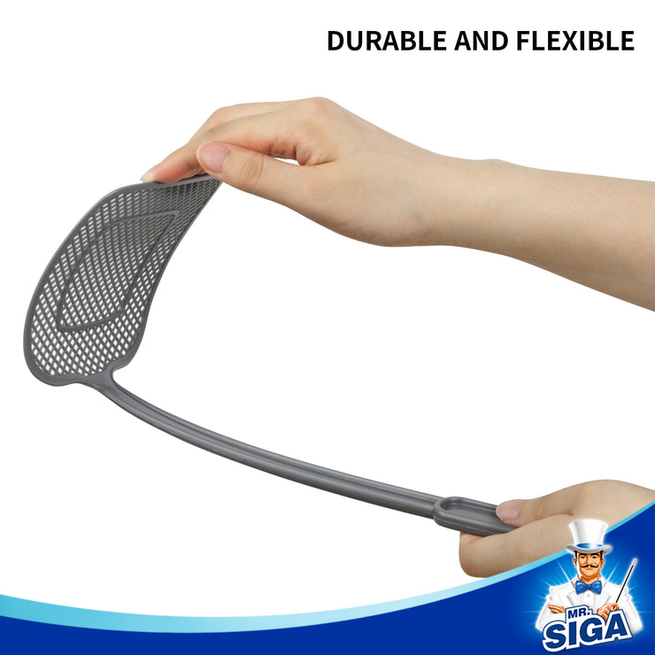 MR.SIGA Heavy Duty Long Handle Fly Swatter, Pack of 6