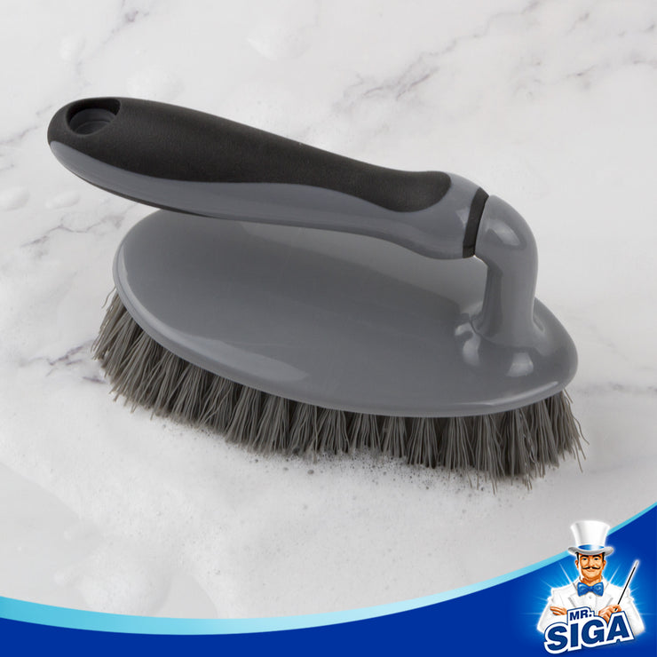 MR.SIGA Heavy Duty Scrub Brush with Comfortable Grip, for Bathroom, Shower, Sink, Floor, Pack of 2