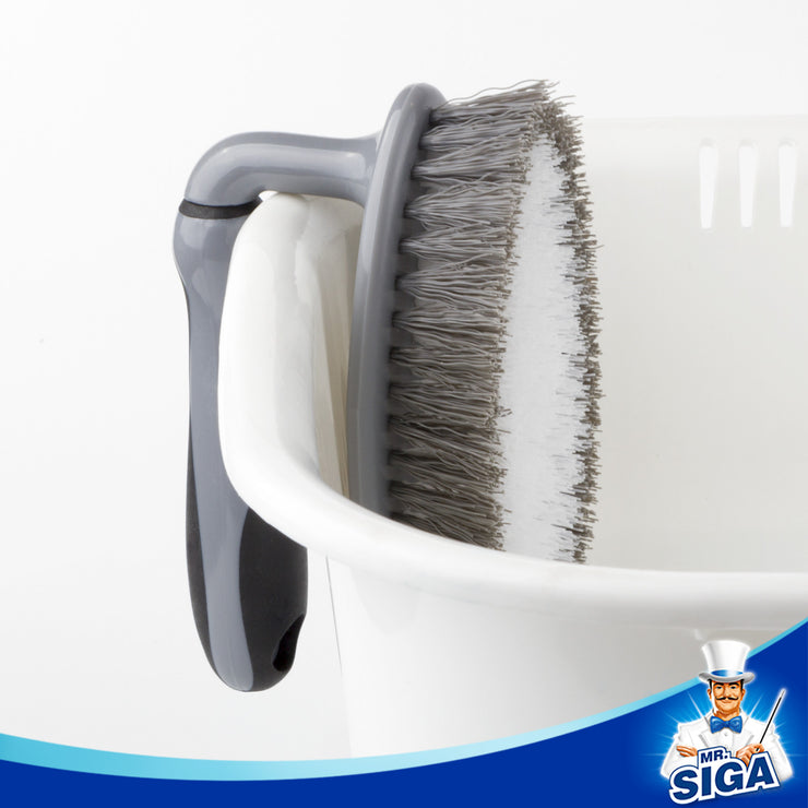 MR.SIGA Heavy Duty Scrub Brush with Comfortable Grip, for Bathroom, Shower, Sink, Floor, Pack of 2