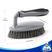 MR.SIGA Heavy Duty Scrub Brush with Comfortable Grip, for Bathroom, Shower, Sink, Floor, Pack of 2