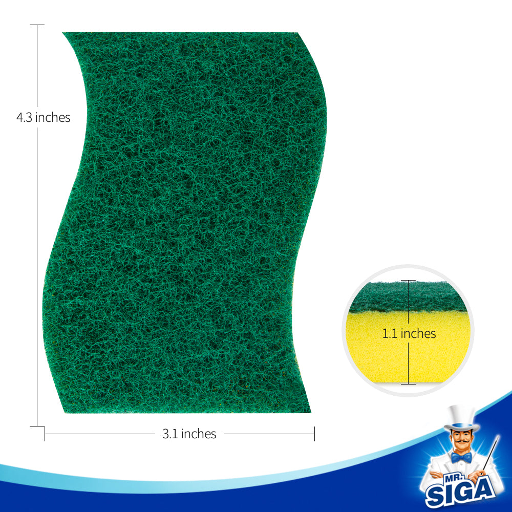 MR.SIGA Heavy Duty Scrub Sponge, Pack of 12