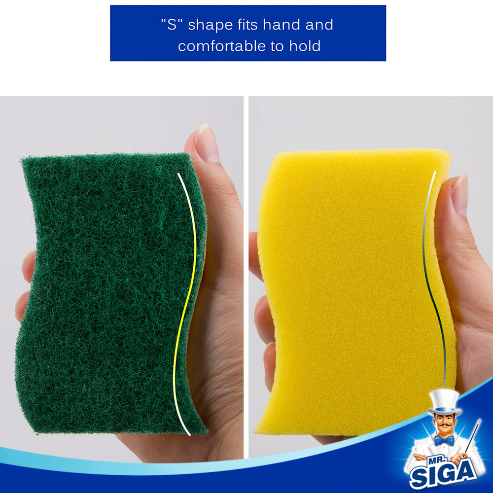 MR.SIGA Heavy Duty Scrub Sponge, Pack of 12