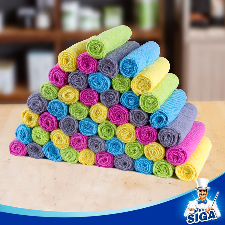 MR.SIGA Microfiber Cleaning Cloth, All-Purpose Cleaning Towels, Pack of 50