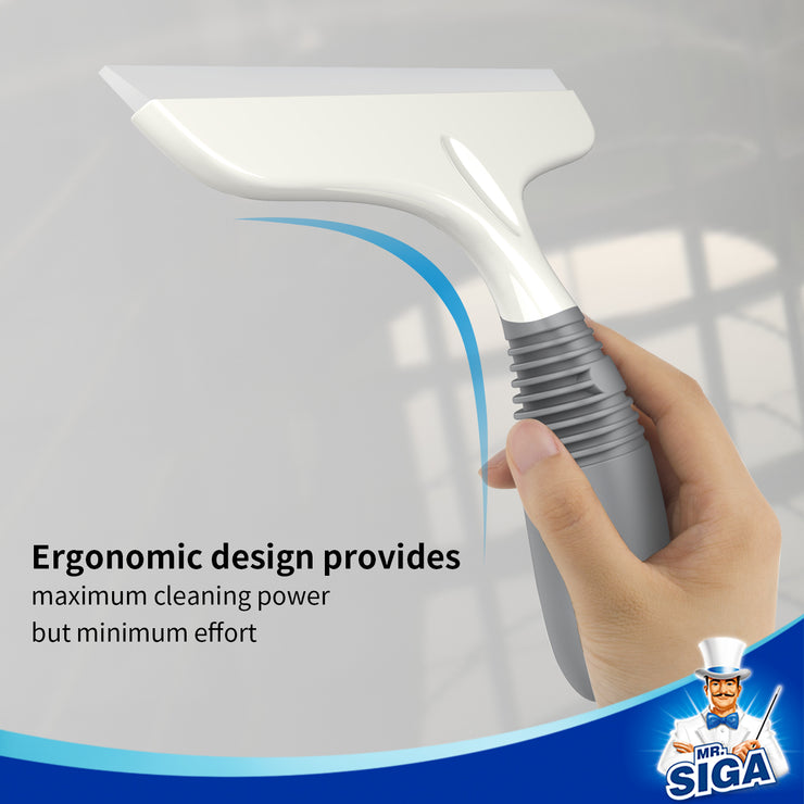 MR.SIGA Professional Window Cleaning Combo - Squeegee & Microfiber Window Scrubber, 14