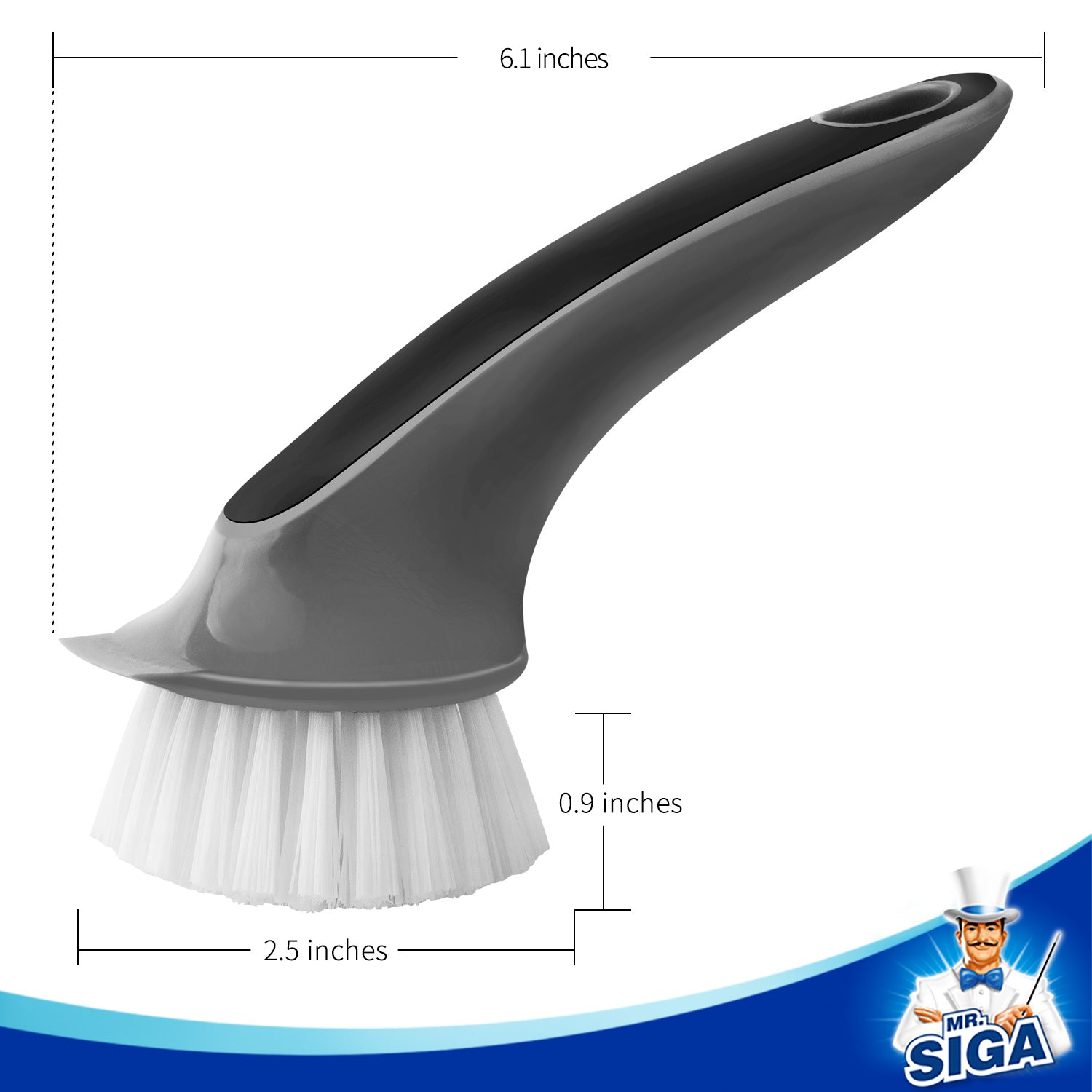MR.SIGA Pot and Pan Cleaning Brush, Dish Brush for Kitchen, Pack of 2