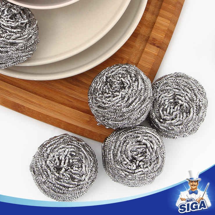 MR.SIGA Stainless Steel Scourer,Pack of 12
