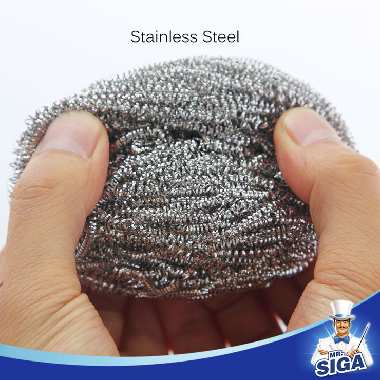 MR.SIGA Stainless Steel Scourer,Pack of 12