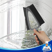 MR.SIGA Soft Bristle Brush/Scrubber with Dustpan, Grey ,1 Set