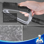 MR.SIGA Soft Bristle Brush/Scrubber with Dustpan, Grey ,1 Set