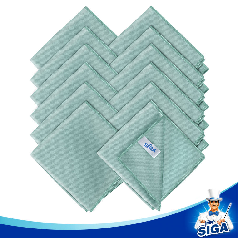 MR.SIGA Ultrafeine Mikrofasertücher für Glas, 12er-Pack, 35 x 40 cm 13,7" x 15,7" 