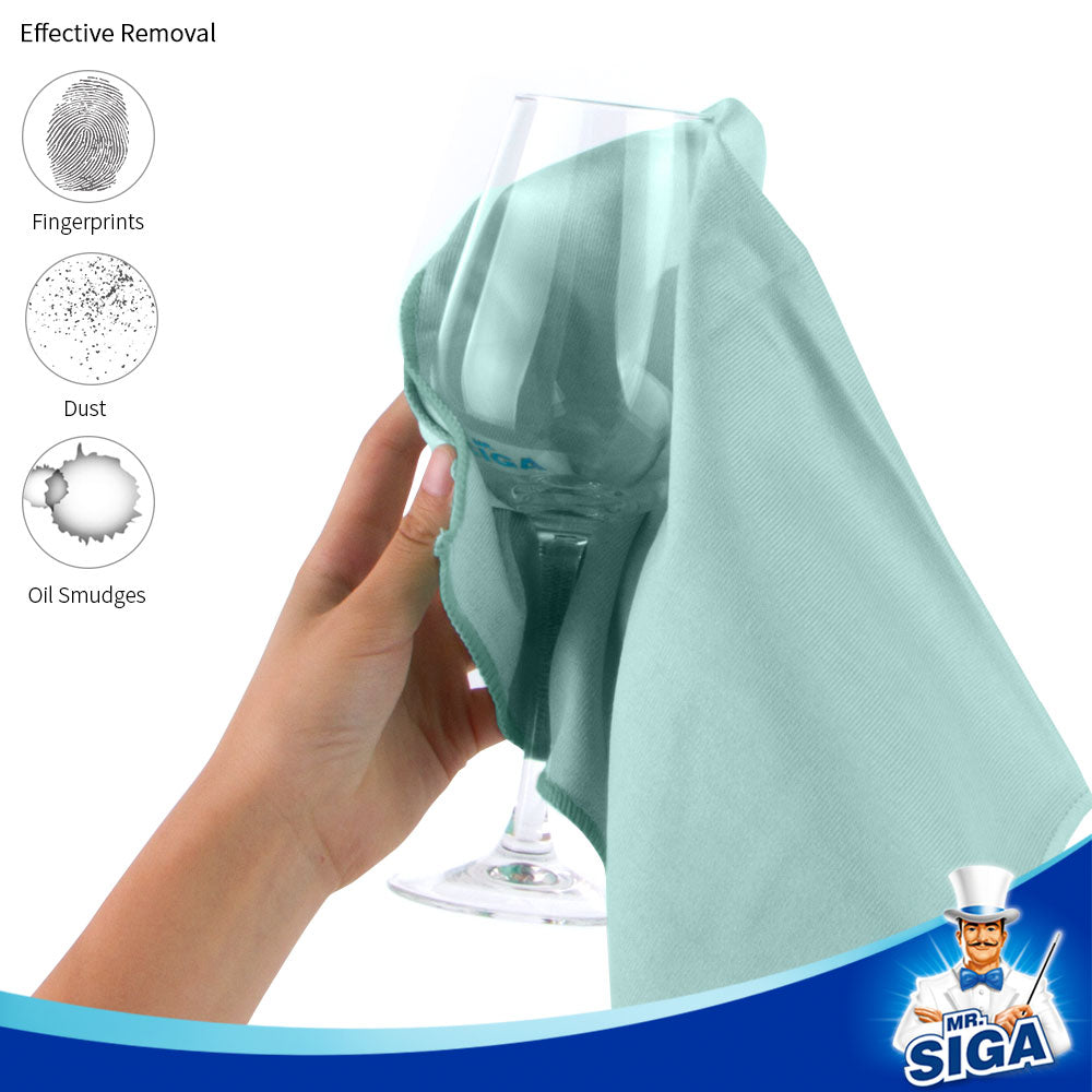 MR.SIGA Ultrafeine Mikrofasertücher für Glas, 12er-Pack, 35 x 40 cm 13,7" x 15,7" 