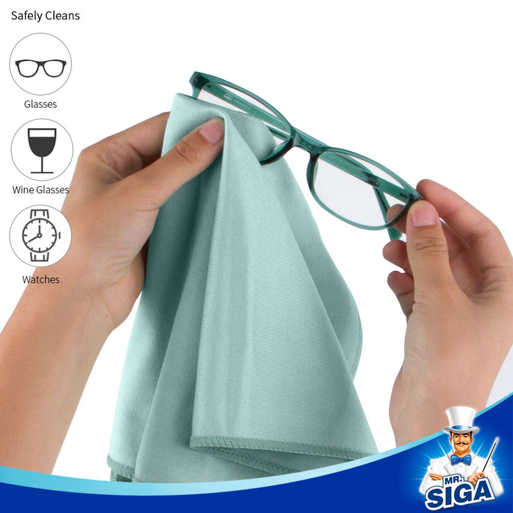 MR.SIGA Ultra Fine Microfiber Cloths for Glass, Pack of 6