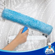 MR.SIGA Professional Window Cleaning Combo - Squeegee & Microfiber Window Scrubber, 14"
