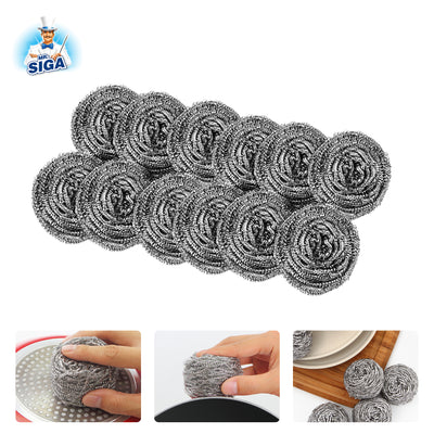 MR.SIGA Stainless Steel Scourer,Pack of 12