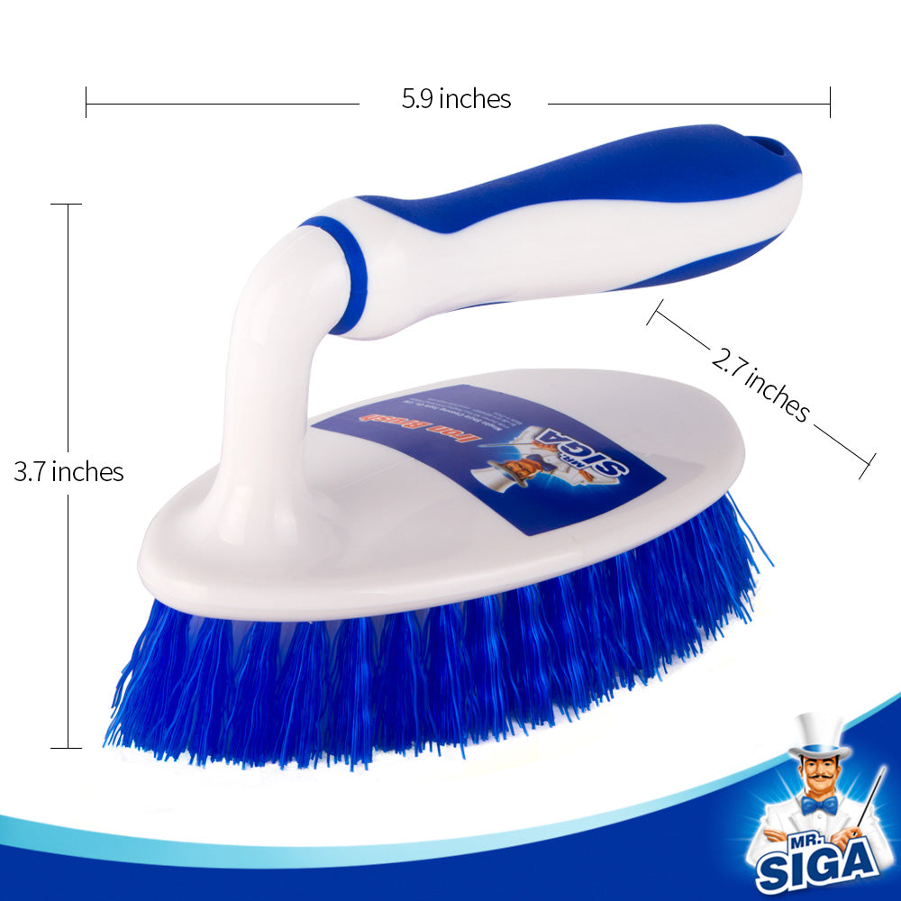 MR.SIGA Heavy Duty Scrub Brush with Comfortable Grip, for Bathroom, Shower, Sink, Floor, Pack of 2