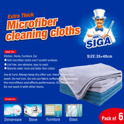 MR.SIGA Microfiber Cleaning Cloth, Pack of 6