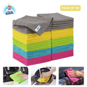 MR.SIGA Microfiber Cleaning Cloth, All-Purpose Cleaning Towels, Pack of 50