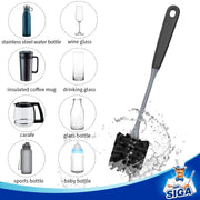 MR.SIGA Long Handle Bottle Brush, Flexible Scrub Brush for Bottles, Glasswares, Pack of 2
