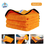 MR.SIGA Premium Microfiber Towels for Household Cleaning, Dual-Sided Car Washing , Pack of 3