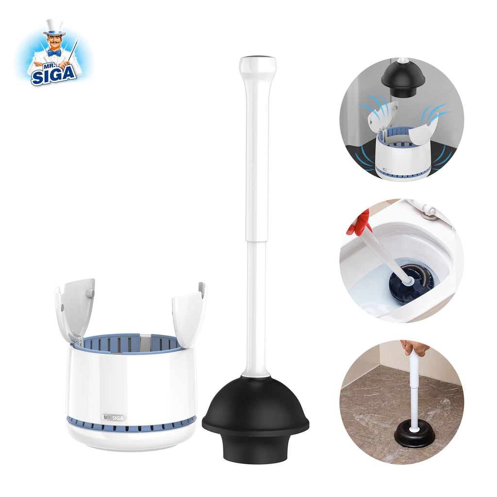 GetUSCart- MR.SIGA Toilet Bowl Brush and Holder for Bathroom, White, 2 Pack