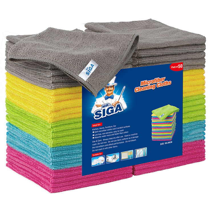 MR.SIGA Microfiber Cleaning Cloth,Pack of 12,Size:12.6 X 12.6 – KOL PET