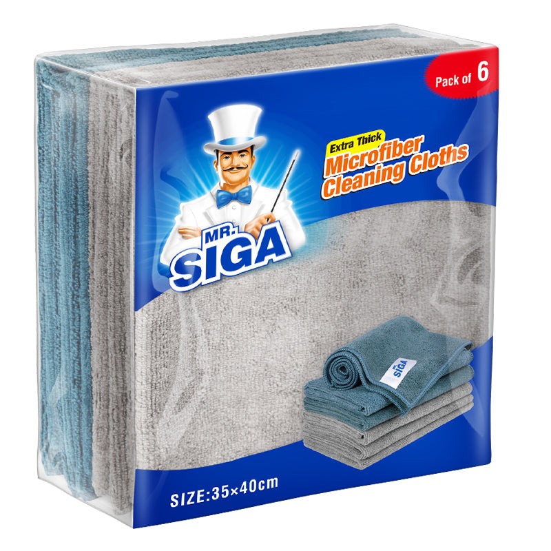 MR.SIGA Microfiber Cleaning Cloth, Pack of 6