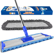 MR.SIGA 18" Professional Microfiber Mop for Floor Cleaning, Stainless Steel Telescopic Handle