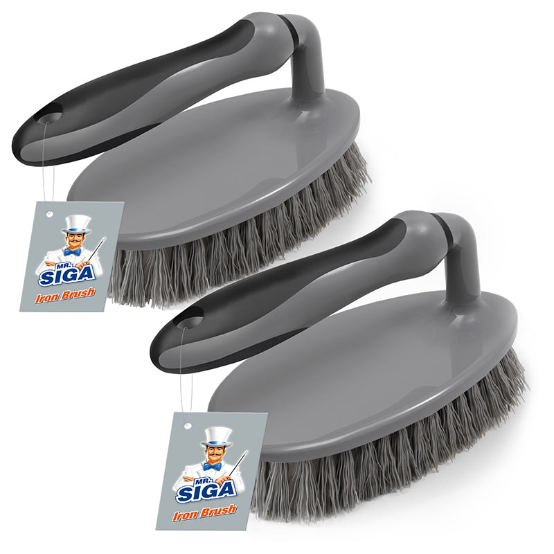 MR.SIGA Heavy Duty Scrub Brush with Comfortable Grip, for Bathroom, Shower, Sink, Floor, Pack of 2