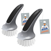 MR.SIGA Pot and Pan Cleaning Brush, Dish Brush for Kitchen, Pack of 2